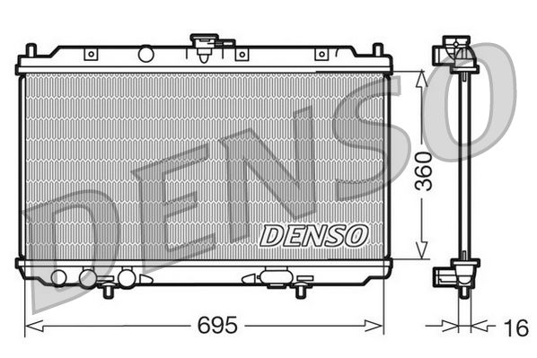 Радіатор, система охолодження двигуна, Denso DRM46012