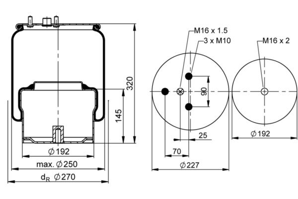 Mech, pneumatické odpružení 1 DF 17 B-3