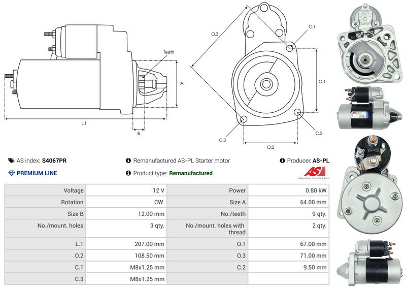 AS-PL S4067PR Starter