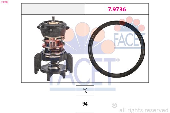 FACET termosztát, hűtőfolyadék 7.8933