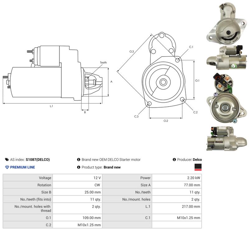 AS-PL S1087(DELCO) Starter