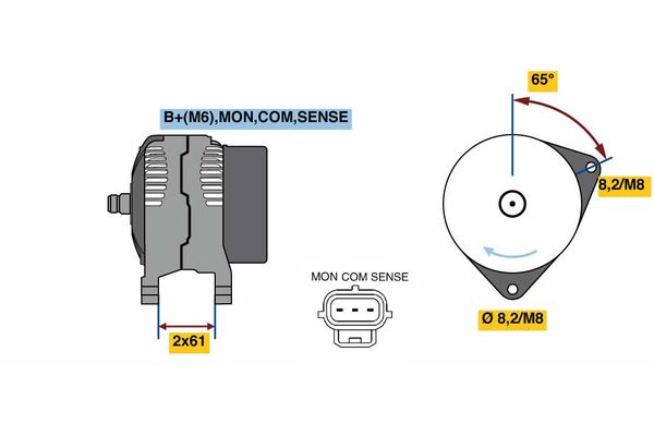 BOSCH 0 986 044 651 Alternator