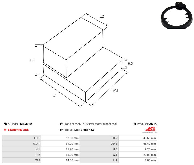 AS-PL SRS3022 Repair Kit, starter