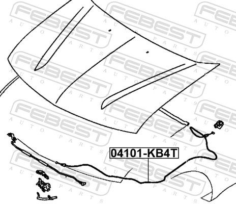 Тяга кришки капота, Febest 04101-KB4T