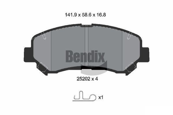 BENDIX Braking fékbetétkészlet, tárcsafék BPD1143