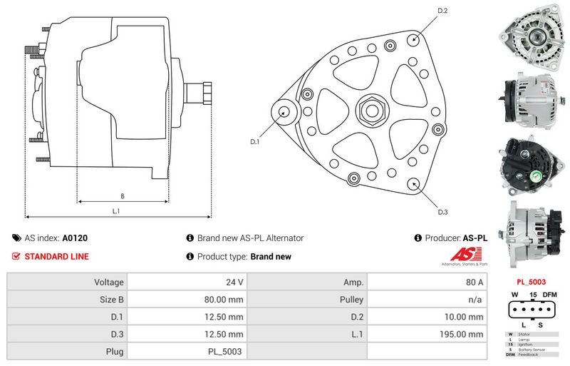 AS-PL A0120 Alternator