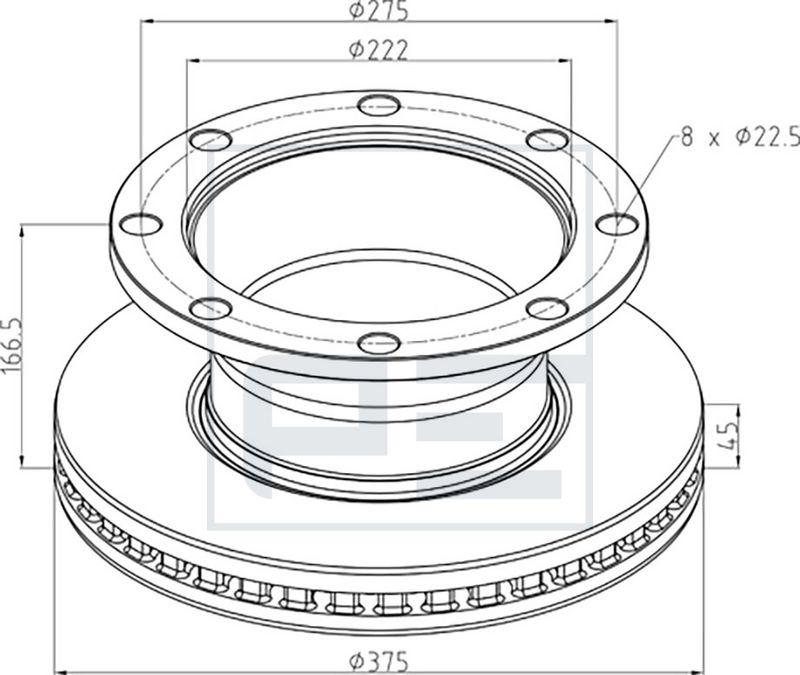 kotouč brzdový RVI Midlum DXi 06- 256.052-00A