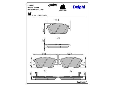 DELPHI LP3263 Brake Pad Set, disc brake