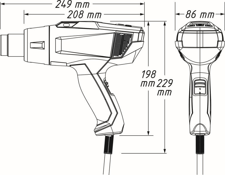 HAZET 1990N/6 Attachment Set, hot air dryer