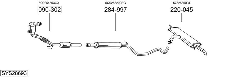 BOSAL kipufogórendszer SYS28693