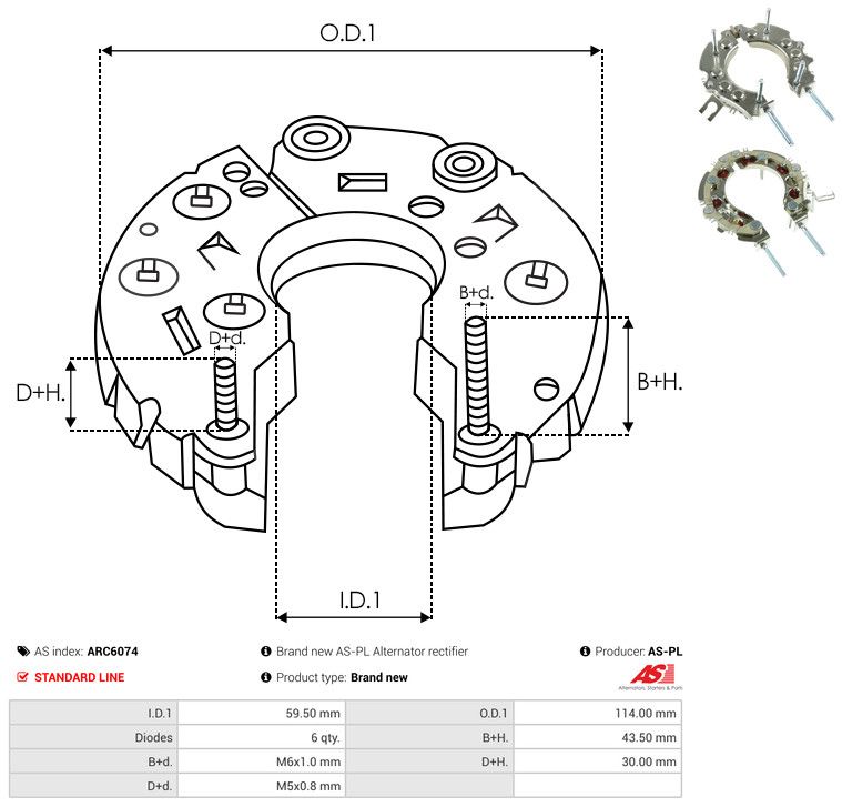 AS-PL ARC6074 Rectifier, alternator