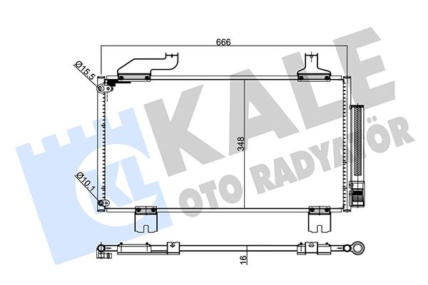 KALE HONDA Радіатор кондиціонера конденсатор Accord VIII 2.0/2.4 08-, Accord IX 2.4 14-