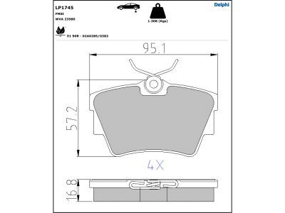 DELPHI LP1745 Brake Pad Set, disc brake