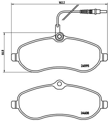 Комплект гальмівних накладок, дискове гальмо, Brembo P61096