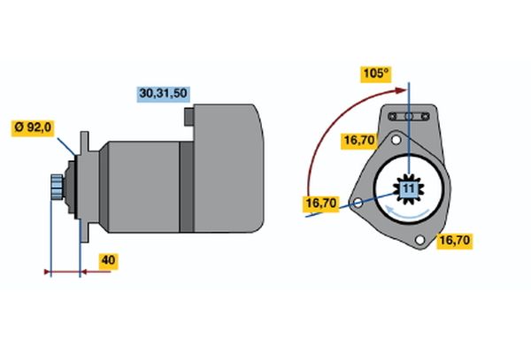 BOSCH 0001417042 Starteris