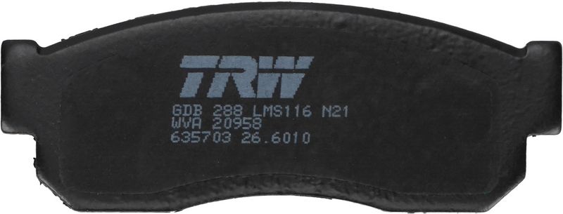 Piduriklotsi komplekt, ketaspidur, TRW GDB288