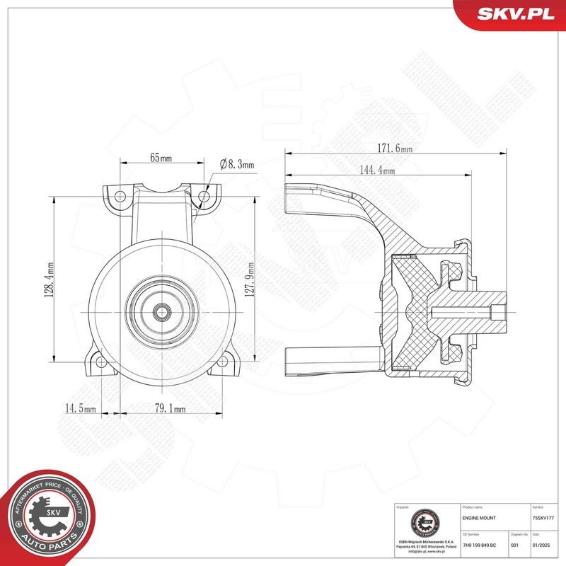 ESEN SKV 75SKV177 Mounting, engine