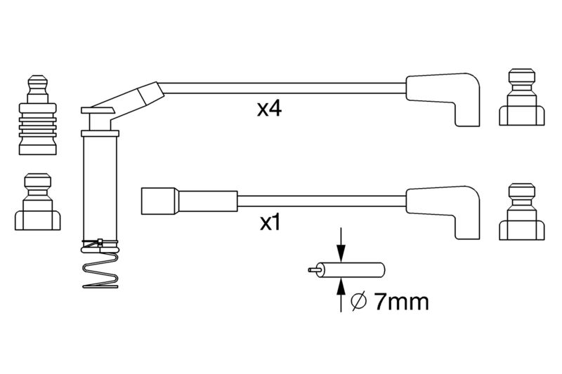 BOSCH 0 986 357 249 Ignition Cable Kit