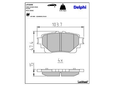 DELPHI LP3599 Brake Pad Set, disc brake