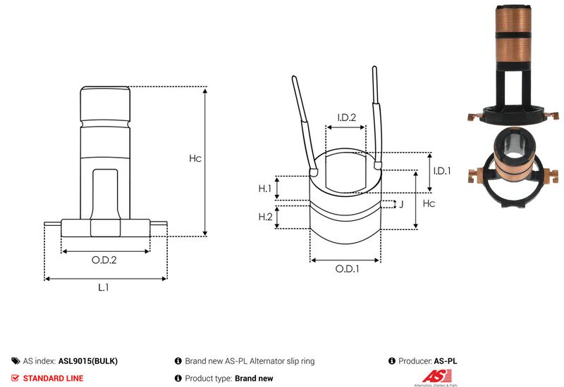 Rõngas, generaator, AS-PL ASL9015(BULK)