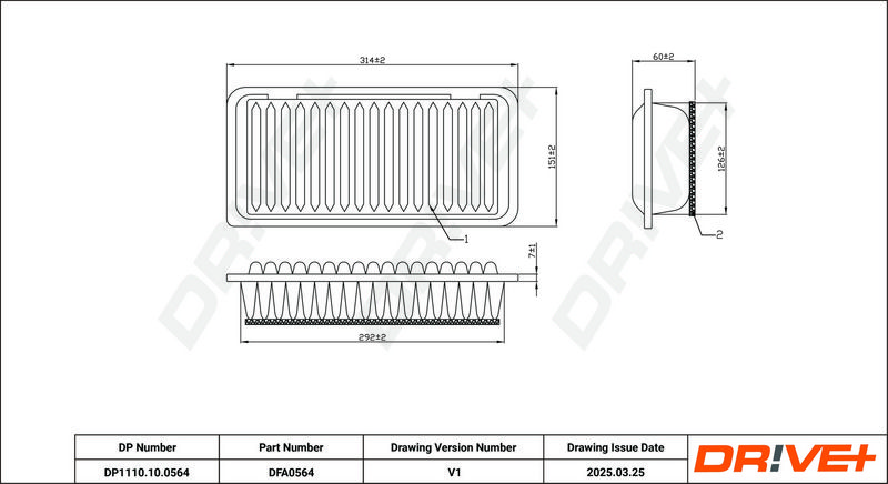Filtru aer DP1110.10.0564 Dr!ve+