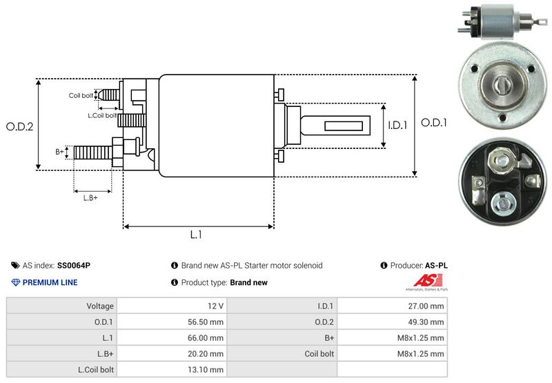 Magnetlülitus, starter, AS-PL SS0064P
