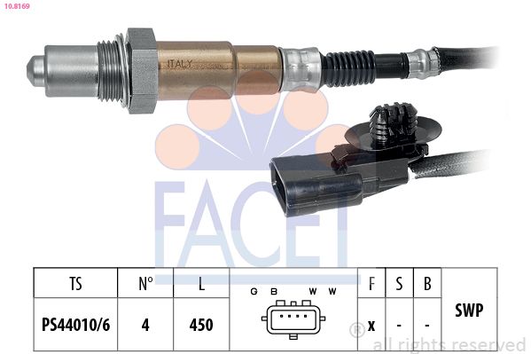 Кисневий датчик, RENAULT DUSTER LOGAN LOGAN II SANDERO I CAPTUR CLIO II III IV, Facet 10.8169