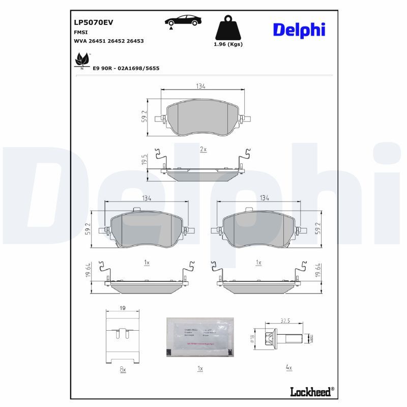 DELPHI LP5070EV Brake Pad Set, disc brake