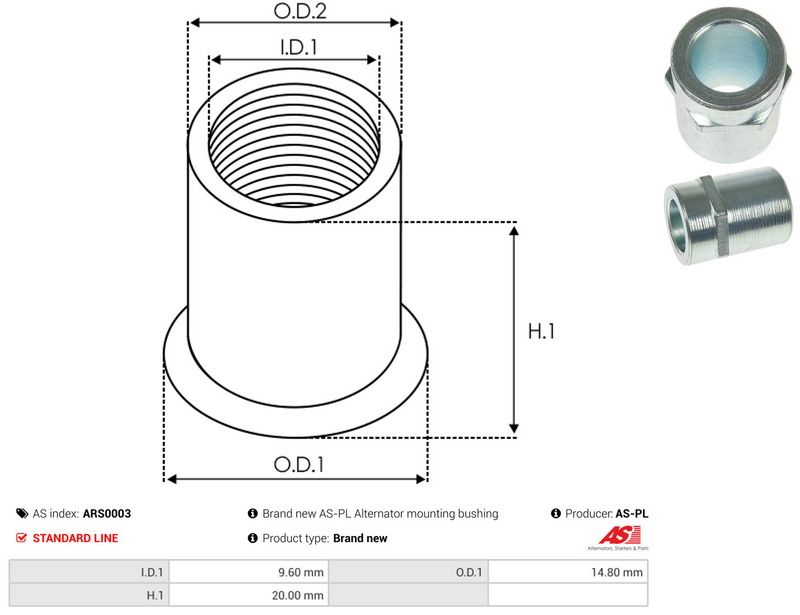 AS-PL ARS0003 Repair Set, alternator