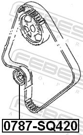 FEBEST 0787-SQ420 Tensioner Pulley, timing belt