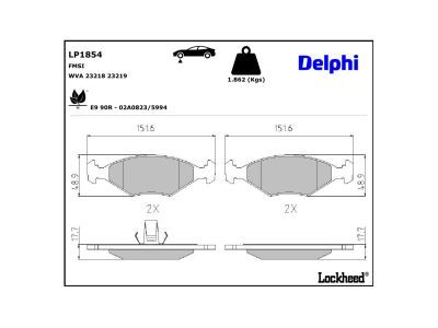 DELPHI LP1854 - Brake Pad Set, disc brake