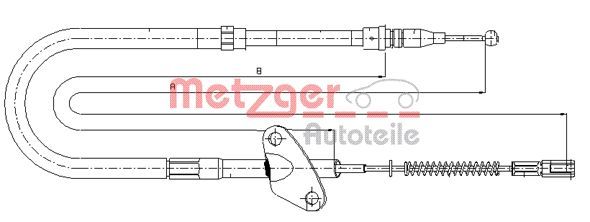 Тросовий привод, стоянкове гальмо, Metzger 10.9871