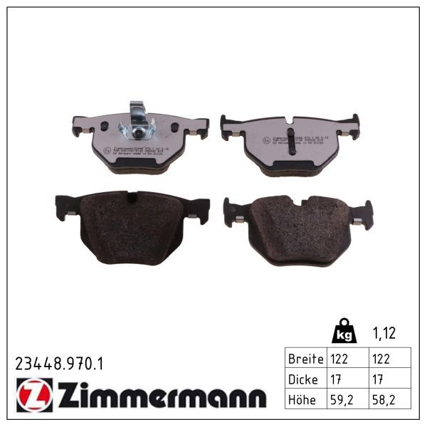комплект спирачно феродо, дискови спирачки ZIMMERMANN