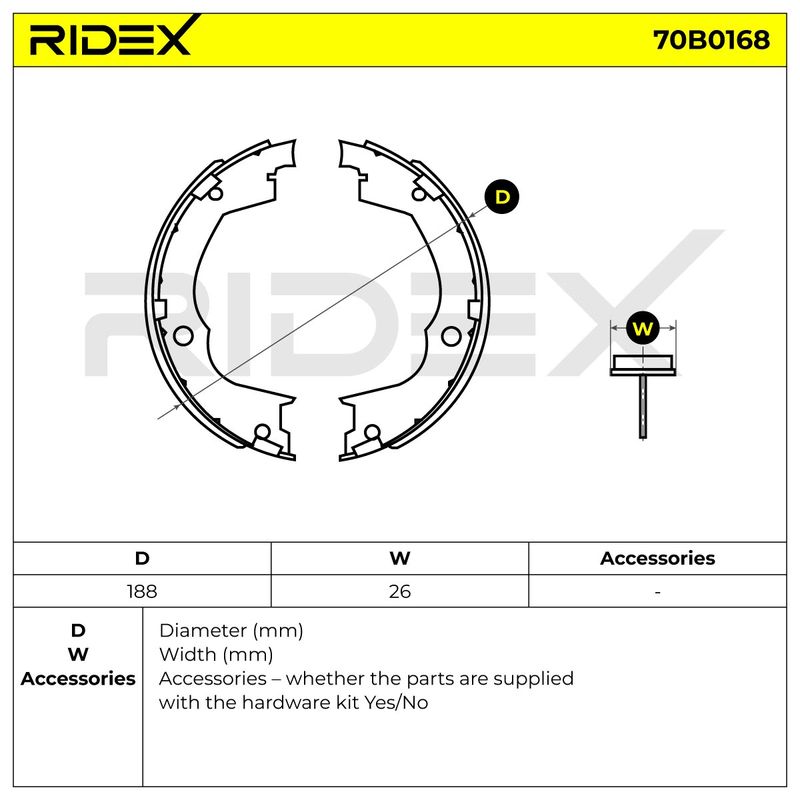 комплект спирачна челюст RIDEX