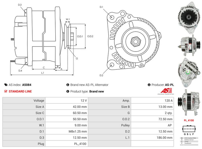 AS-PL A5084 Alternator