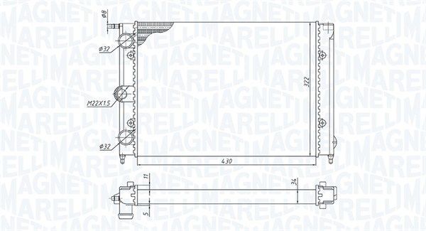 MAGNETI MARELLI Volkswagen Радиатор охлаждения GOLF II 83-