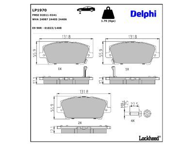 DELPHI LP1970 Brake Pad Set, disc brake