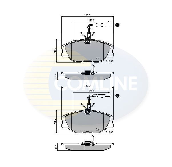 Комплект гальмівних накладок, дискове гальмо, Comline CBP11001