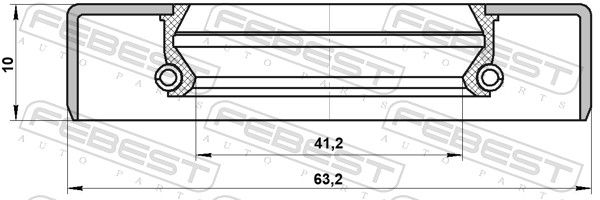 FEBEST 95GDW-43631015C Shaft Seal, differential