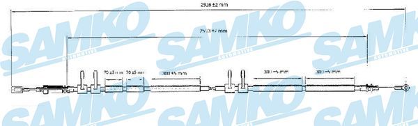 Тросовий привод, стоянкове гальмо, Samko C0989B