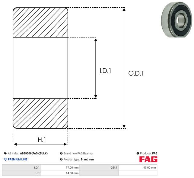 AS-PL ABE9006(FAG)(BULK) Bearing