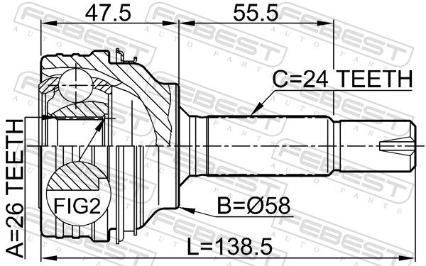 FEBEST 0110-040 Joint Kit, drive shaft