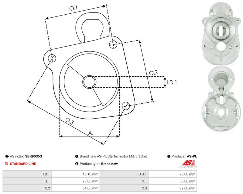 AS-PL SBR9035S Starter Lid, carburettor