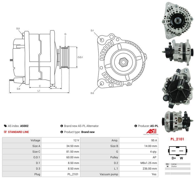 Generaator, AS-PL A5002