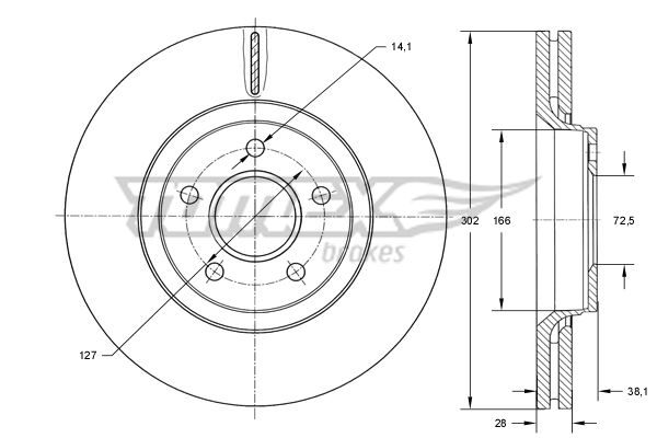 TOMEX Brakes féktárcsa TX 73-77