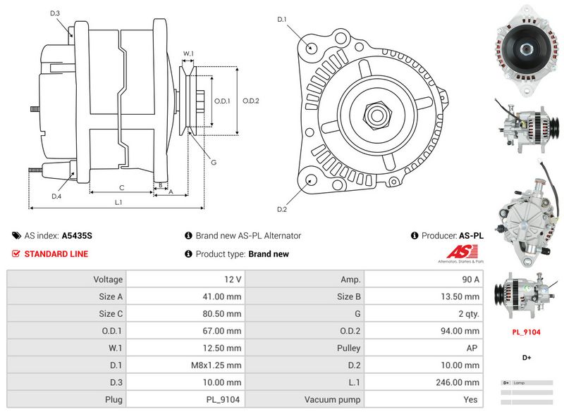 AS-PL A5435S Alternator