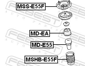 Захисний ковпачок/гофрований кожух, амортизатор, Febest MSHB-E55F