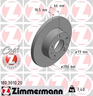 Гальмівний диск, Zimmermann 180.3010.20