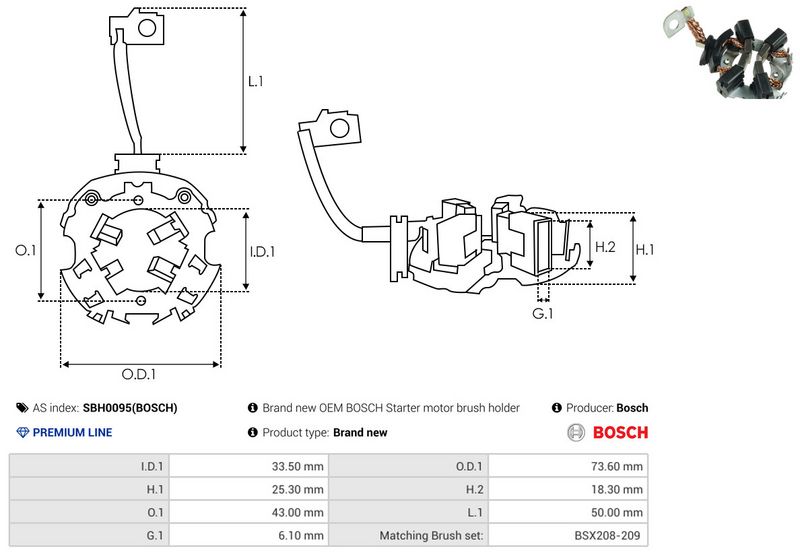 AS-PL SBH0095(BOSCH) Holder, carbon brushes