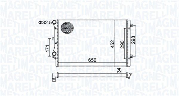 Радіатор, система охолодження двигуна, Magneti Marelli 350213157800